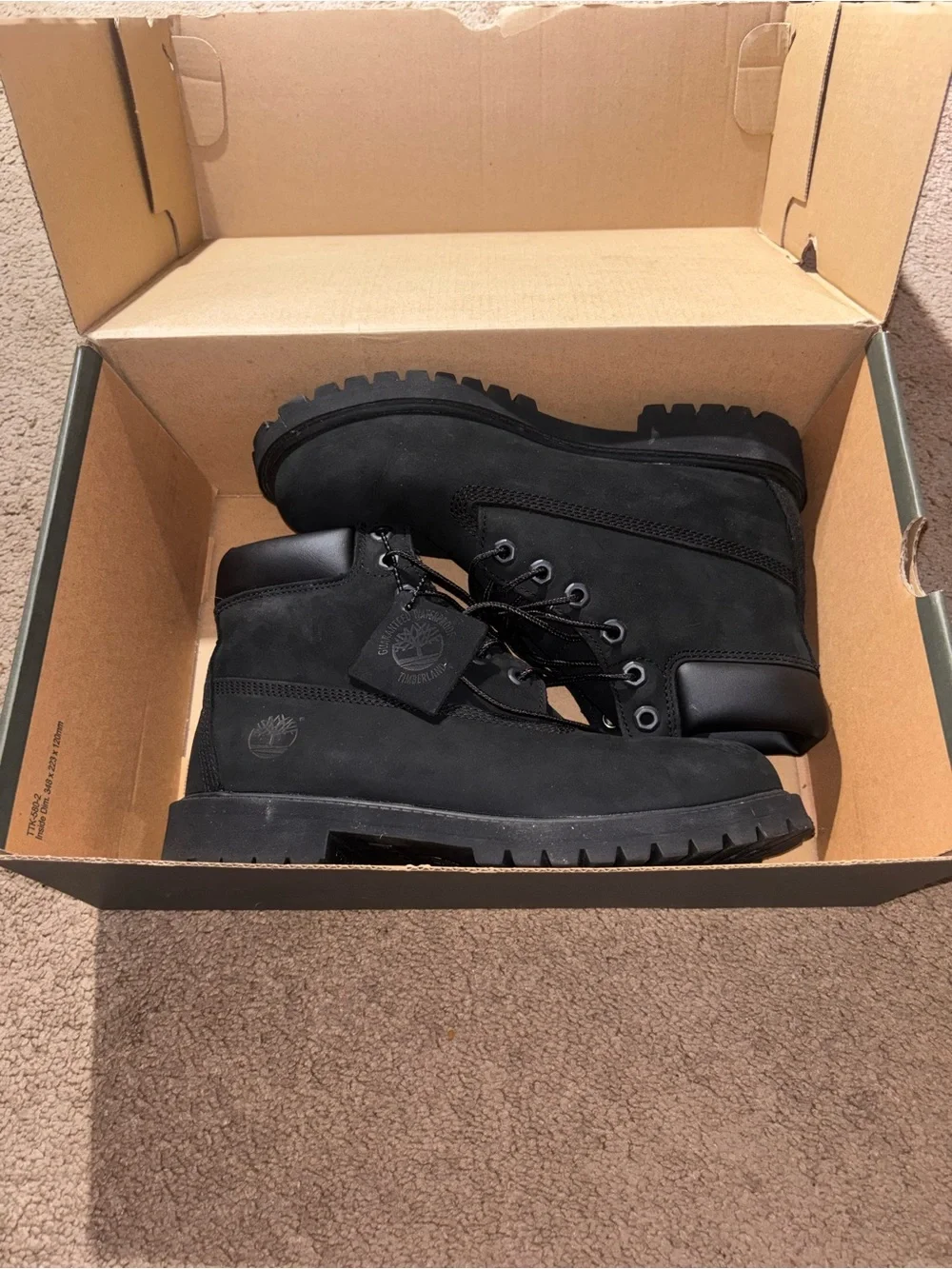 Timberland Kids Black Lace-Up Nubuck Boots